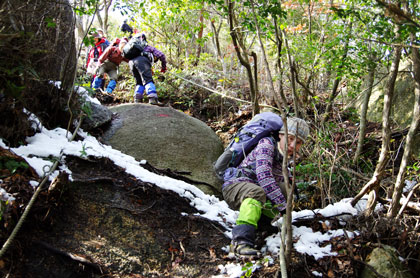 城山の下降