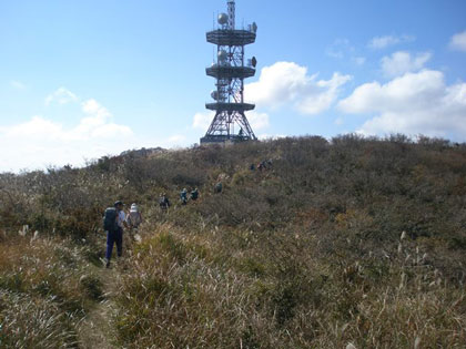 電波塔が建ち並ぶ草原